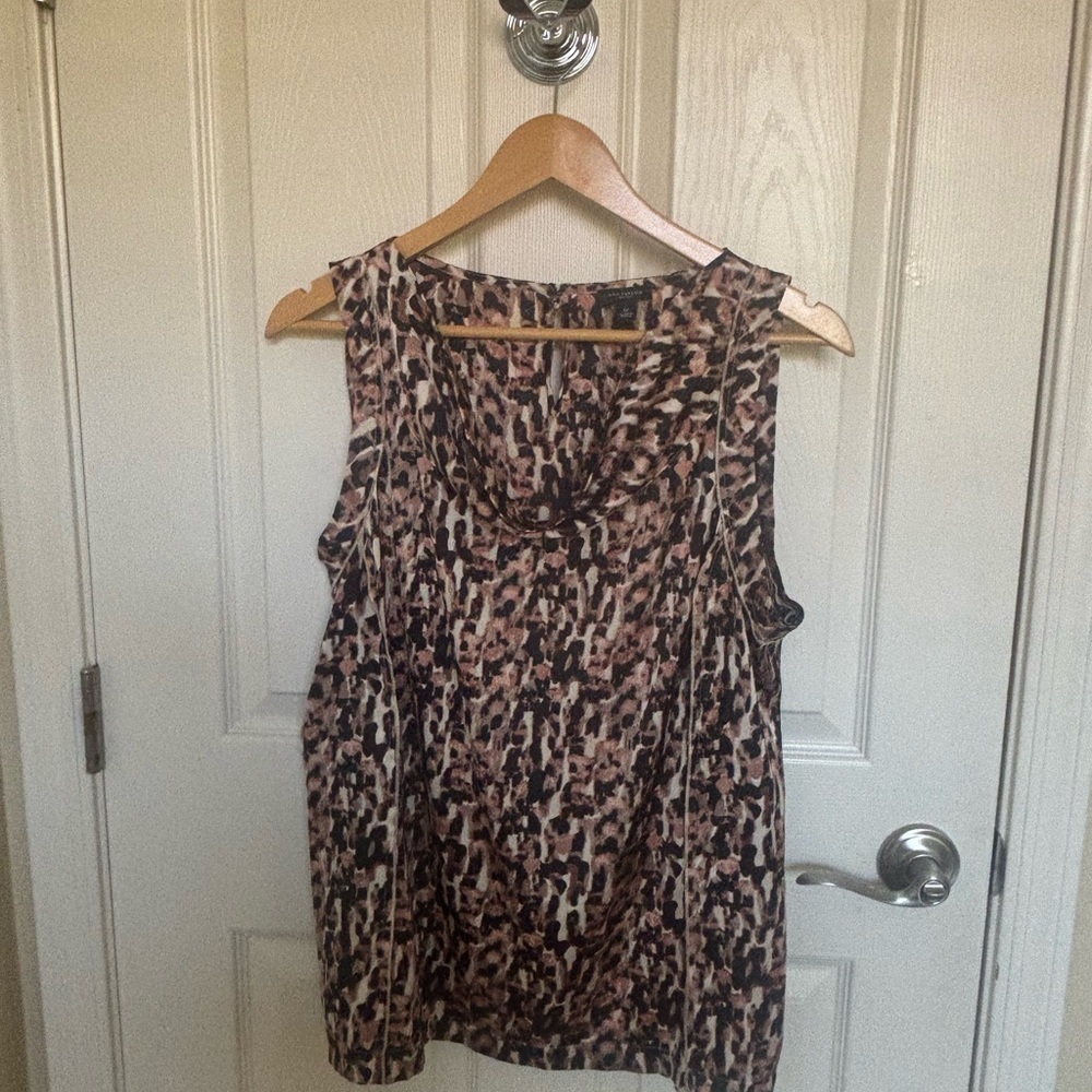 💖Ann Taylor leopard print Stylish Sleeveless Animal Print Top